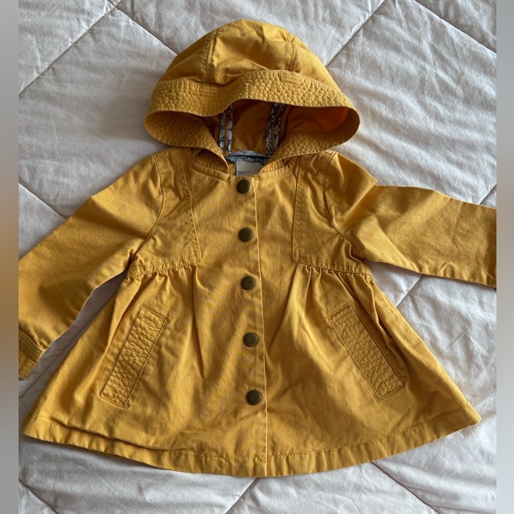 Rachel Zoe Girls' Mustard Yellow Hooded Snap Closure Jacket Size 12M